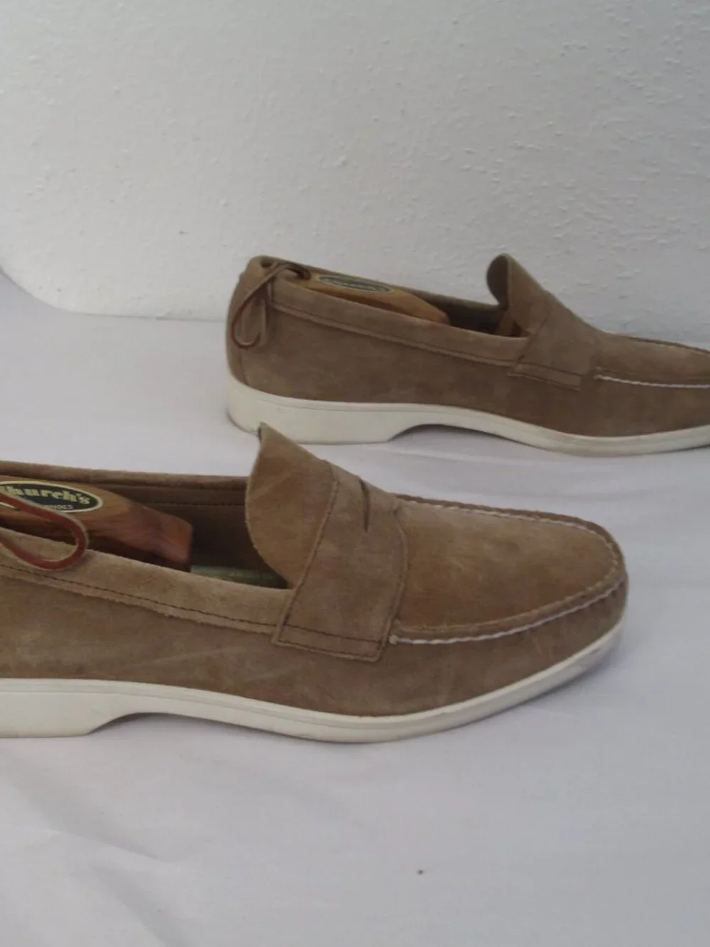 Alden Offshore Mens Suede Loafers One Design Size 9.5 C Tan Boat Shoe Deck Grip - Picture 5 of 9